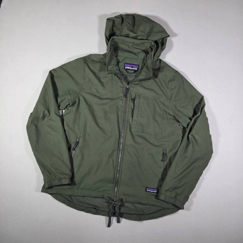 Patagonia Jacket Women's Medium Mountain View Kale Green Wind Resistant - Picture 2 of 6